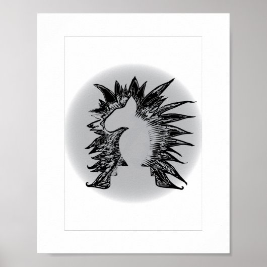 EBT schaakridder moderne huisdier kunst illustrati Poster (Voorkant)