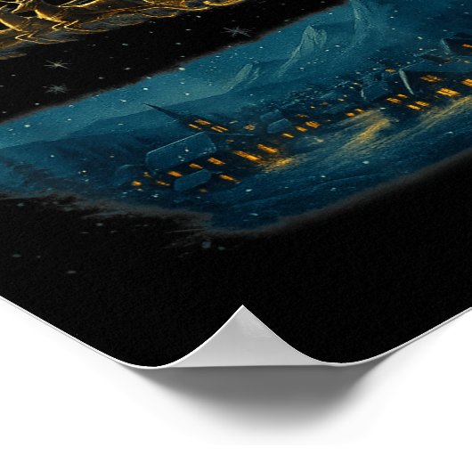 Ec Santa Sleigh With And Stars  Poster (Hoek)