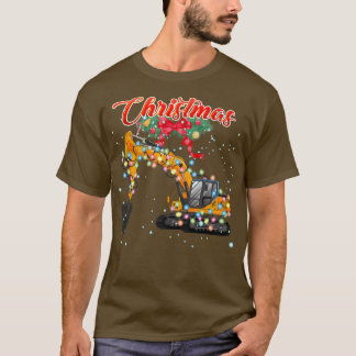 Ecavator-kerst, Ecavator met kerstlampjes T-shirt