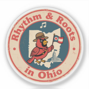 Eccardinaal met Midwest trots en vlag van Ohio Sticker