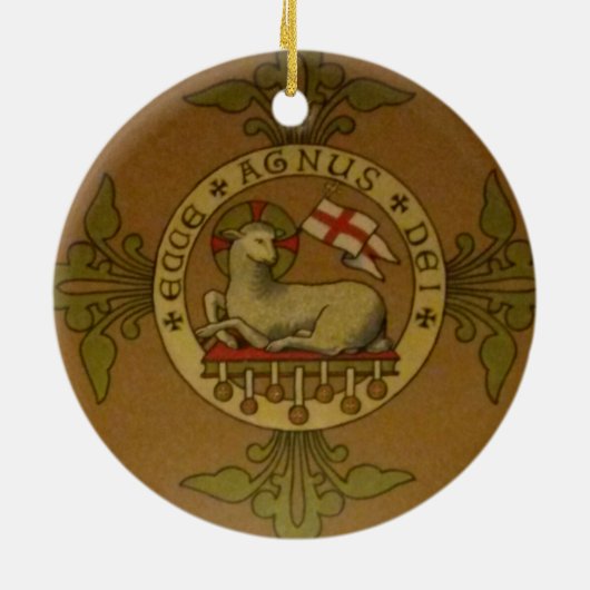 Ecce Agnus Dei Keramisch Ornament (Achterkant)