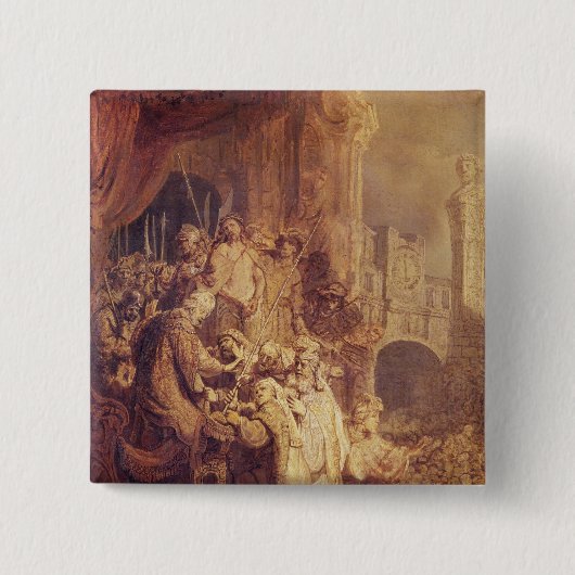 Ecce Homo, 1634 Vierkante Button 5,1 Cm (Voorkant)