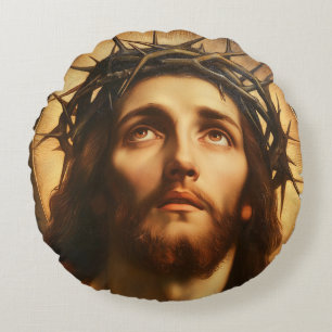 Ecce Homo Jezus Christus met Doornenkroon Rond Kussen