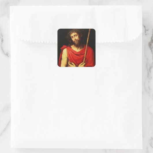 Ecce Homo Vierkante Sticker (Tas)