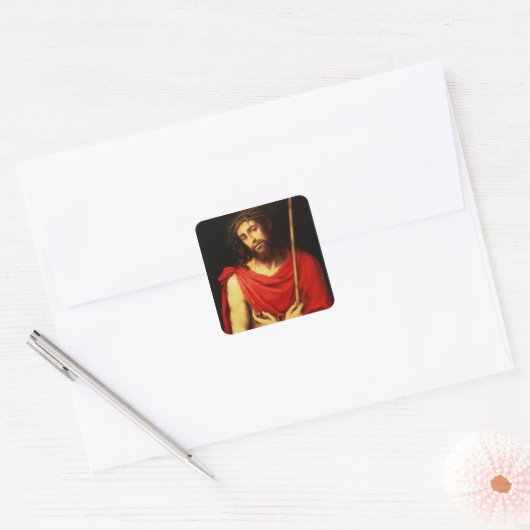 Ecce Homo Vierkante Sticker (Envelop)