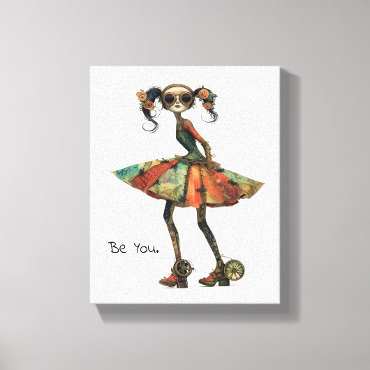Eccentric Fantasievolle Vrouw - Wees jezelf. Canvas Afdruk (Voorkant)