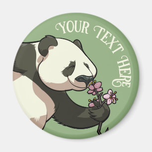 Eccentric Panda Voeg Je Tekst Toe Kersenbloesem Ku Magneet