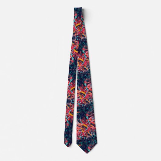 Eccentric Phoenix Satin Paisley Stropdas (Achterkant)