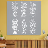 Eccentrische botanische canvas afdruk (Insitu (Woonkamer))