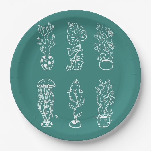 Eccentrische botanische papieren bordje (Voorkant)
