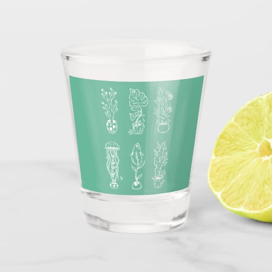 Eccentrische botanische shot glas (Voorkant)