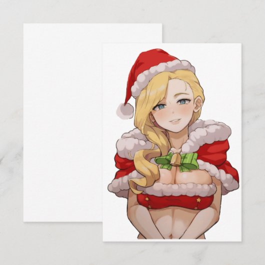 Ecchi Lady Santa Cutie Bedankkaart (Voorkant / Achterkant)
