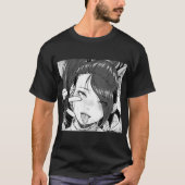 Ecchi Otaku Hentai Waifu Ahegao Girl Manga Anime T-shirt (Voorkant)