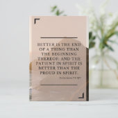 Ecclesiast 7:8 KJV Bijbel Verse Pic Flat Greeting Kaart (Staand voorkant)