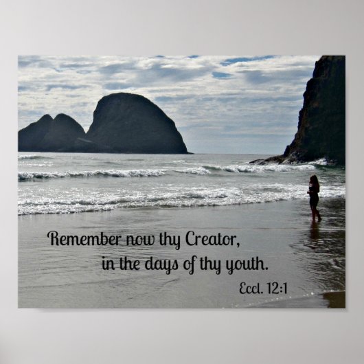 Ecclesiastes 12:1 Herinner je je je Creator... Poster (Voorkant)