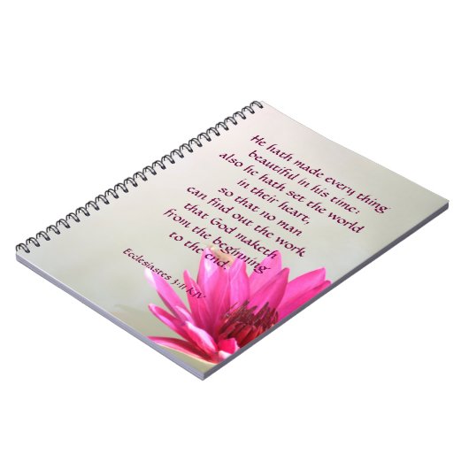 Ecclesiastes 3:11 Alles mooi in zijn tijd Notitieboek (Linkerzijde)