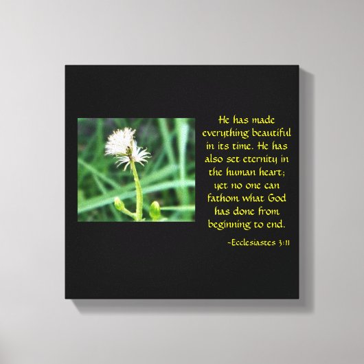 Ecclesiastes 3:11 florale suspensie canvas afdruk (Voorkant)