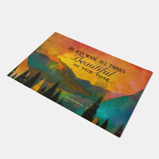 Ecclesiastes 3:11 Hij heeft alles mooi gemaakt Deurmat (Schuin)