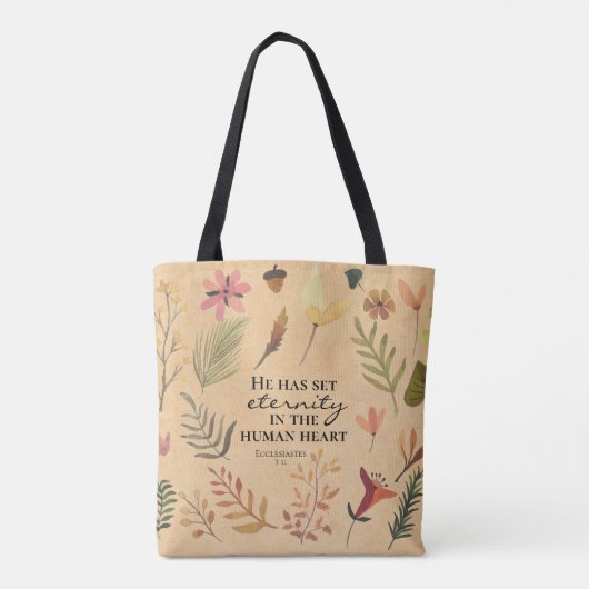Ecclesiastes 3:11 Hij heeft eeuwigheid in het hart Tote Bag (Achterkant)