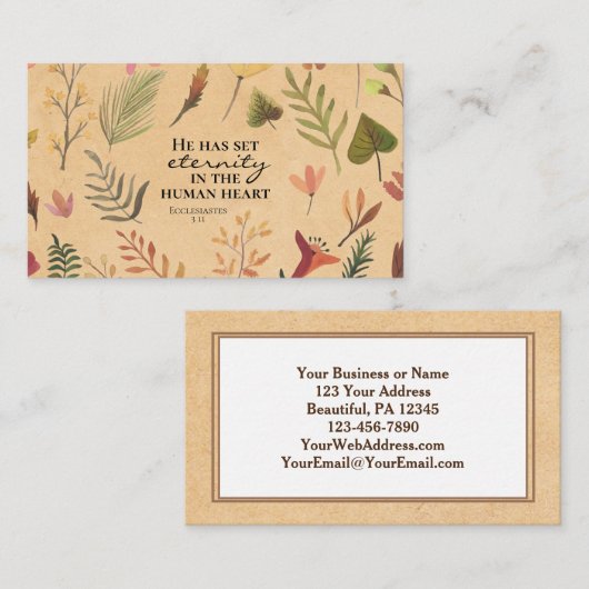 Ecclesiastes 3:11 Hij heeft eeuwigheid in het hart Visitekaartje (Voorkant / Achterkant)