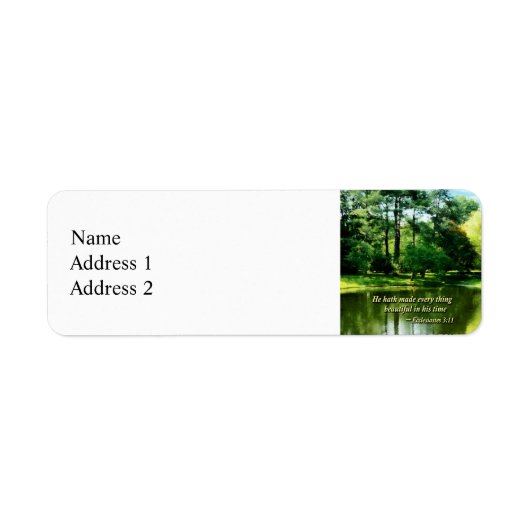 Ecclesiastes 3 11 Hij maakte alles Beautifu Etiket (Voorkant)