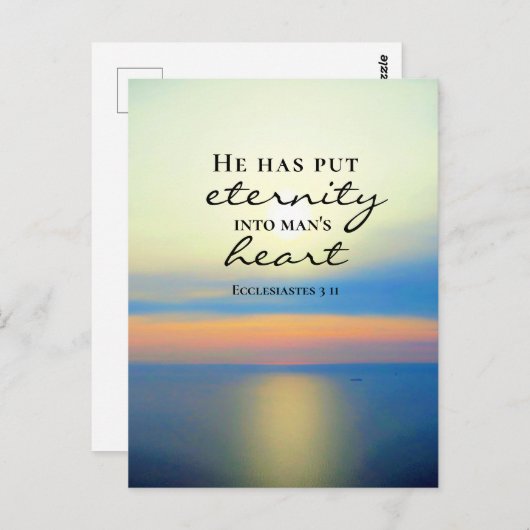 Ecclesiastes 3 11 Hij plaatst de Eternity in het h Briefkaart (Voorkant / Achterkant)