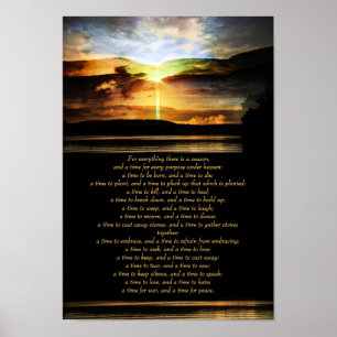 Ecclesiastes 3, 1-8 - inspirerend poster met zonso