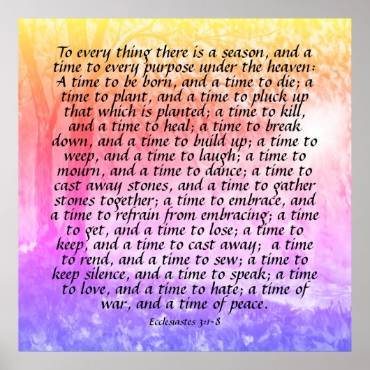 Ecclesiastes 3:1-8 poster (Voorkant)