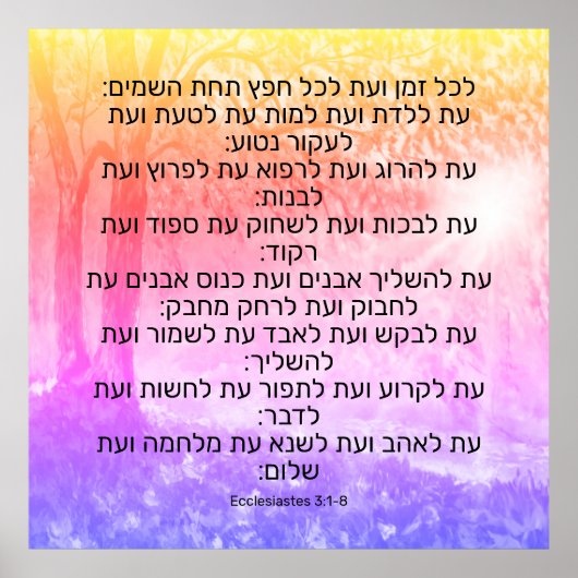 Ecclesiastes 3:1-8 poster (Voorkant)