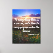 Ecclesiastes 3:1 bijbelverse KJV Pic Wall Art Canvas Afdruk (Voorkant)