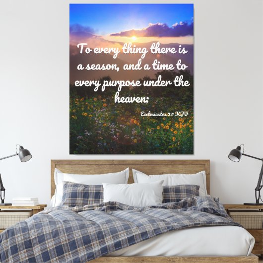 Ecclesiastes 3:1 bijbelverse KJV Pic Wall Art Canvas Afdruk (Insitu (Slaapkamer))