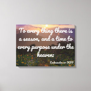 Ecclesiastes 3:1 bijbelverse KJV Pic Wall Art Canvas Afdruk