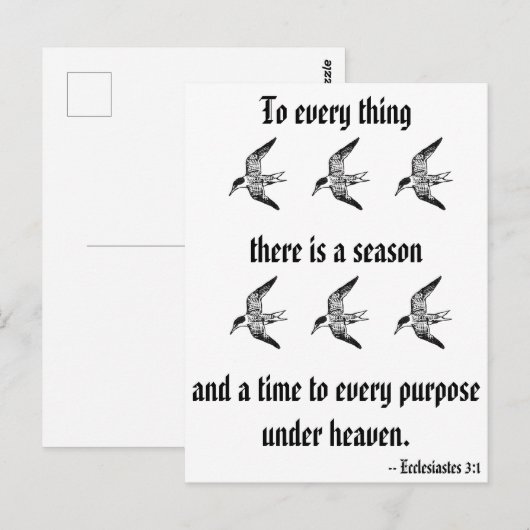 Ecclesiastes 3:1 briefkaart (Voorkant / Achterkant)