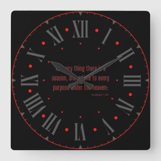 Ecclesiastes 3:1 KJV Bijbel Verse II Roman Numeral Vierkante Klok