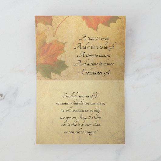 Ecclesiastes 3:1 Op alles is er een seizoen, Kaart (Binnen)