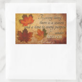 Ecclesiastes 3:1 Op alles is er een seizoen, Rechthoekige Sticker (Tas)