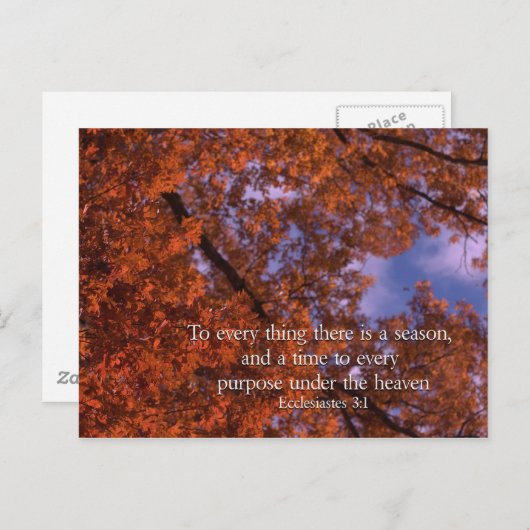 Ecclesiastes 3:1 Voor elk ding is er een seizoen Briefkaart (Voorkant / Achterkant)