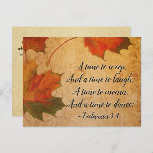 Ecclesiastes 3:4 A time to weep, A time to lacht, Briefkaart (Voorkant / Achterkant)