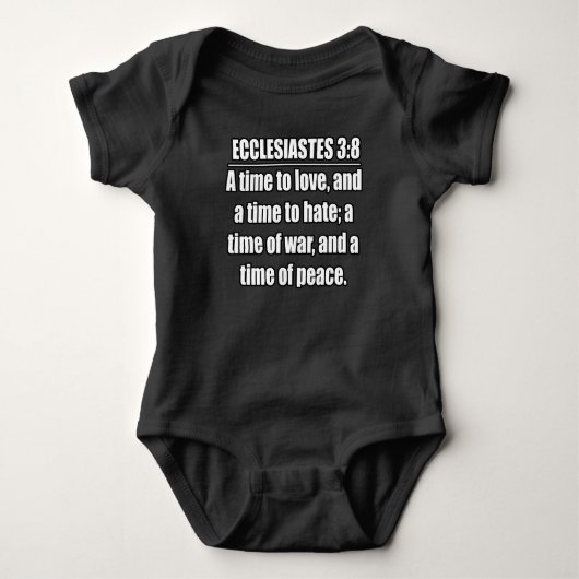 ECCLESIASTES 3:8 KJV Bijbelvers Romper (Voorkant)