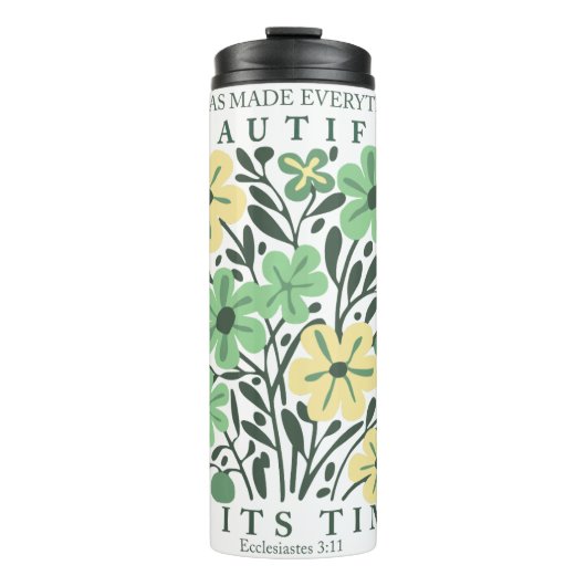 Ecclesiastes Beautiful Floral Design Thermosbeker (Voorkant)