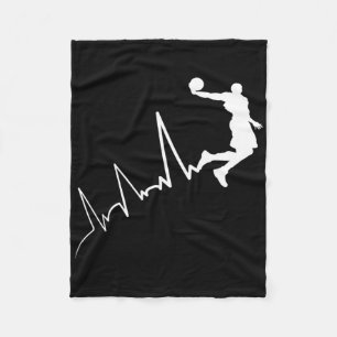 ECG-frequentie van bysketbyll-speler Heartbeat Dun Fleece Deken