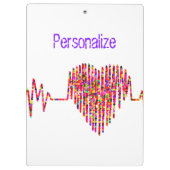 ECG hartlijn medisch rood wit Klembord (Achterkant)