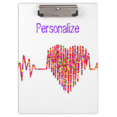ECG hartlijn medisch rood wit Klembord (Voorkant)
