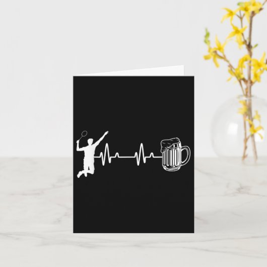 ECG Heartbeat Badminton Player Shuttle Sports Sams Kaart (Gele Bloem)