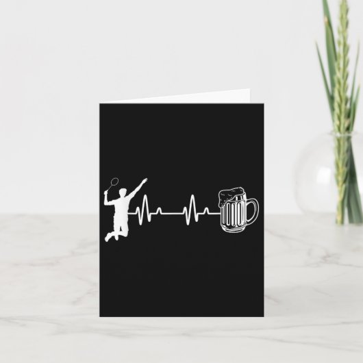 ECG Heartbeat Badminton Player Shuttle Sports Sams Kaart (Voorkant)