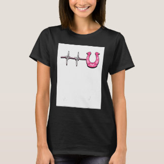 Ecg Heartbeat Graphic Horse Lover Equestrian Rider T-shirt