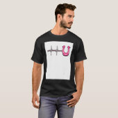 Ecg Heartbeat Graphic Horse Lover Equestrian Rider T-shirt (Voorkant volledig)