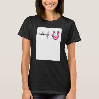 Ecg Heartbeat Graphic Horse Lover Equestrian Rider T-shirt