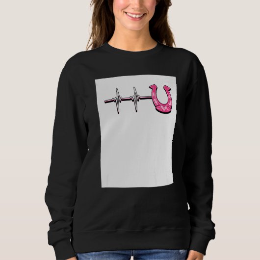 Ecg Heartbeat Graphic Horse Lover Equestrian Rider Trui (Voorkant)