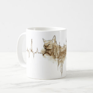 ECG Koffievlek Art Nursing Cat Koffiemok